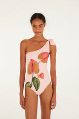 Light Pink Anthurium One-Piece Swimsuit - FARM Rio ANTURIUM LIGHT PINK