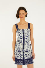 Off-White Nina Euroflax Premium Linen Mini Dress - FARM Rio NINA OFF-WHITE