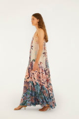 Multicolor Boho Floral Delhi Pleated Maxi Dress - FARM Rio BOHO FLORAL DELHI MIX