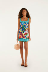 Multicolor Garden Of Life Scarf Scallop Mini Dress - FARM Rio GARDEN OF LIFE SCARF MULTICOLOR