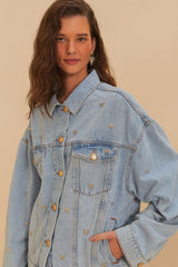 Bows Embroidery Denim Jacket - FARM Rio DENIM