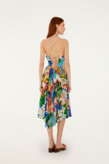 Multicolor Garden Of Life Back Ties Midi Dress - FARM Rio GARDEN OF LIFE MULTICOLOR