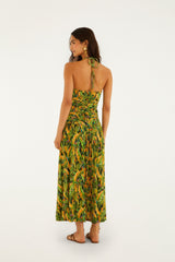 Forest Green Parrots Maxi Dress - FARM Rio PARROTS FOREST GREEN