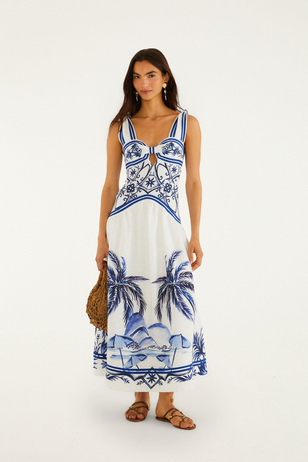 Off-White Wonderful City Euroflax Premium Linen Maxi Dress - FARM Rio WONDERFUL CITY MIX OFF-WHITE
