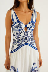 Off-White Wonderful City Euroflax Premium Linen Maxi Dress - FARM Rio WONDERFUL CITY MIX OFF-WHITE