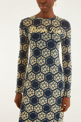 Blue Farm Club Long Sleeve Maxi Dress - FARM Rio OFF-WHITE
