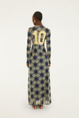 Blue Farm Club Long Sleeve Maxi Dress - FARM Rio OFF-WHITE