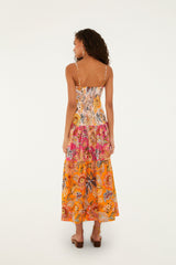 Multicolor Ligia Floral Mix Organic Cotton Maxi Dress - FARM Rio LIGIA FLORAL MIXED