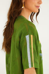 Green Brasil Samba Lace T-Shirt - FARM Rio GREEN