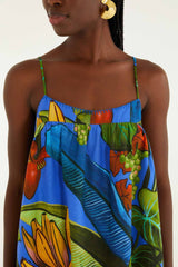 Blue Banana Grapes Lenzing Ecovero Euroflax Blouse - FARM Rio BANANA GRAPES BLUE