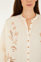 Soft Pink Artisanal Long Sleeve Blouse - FARM Rio LIGHT PINK