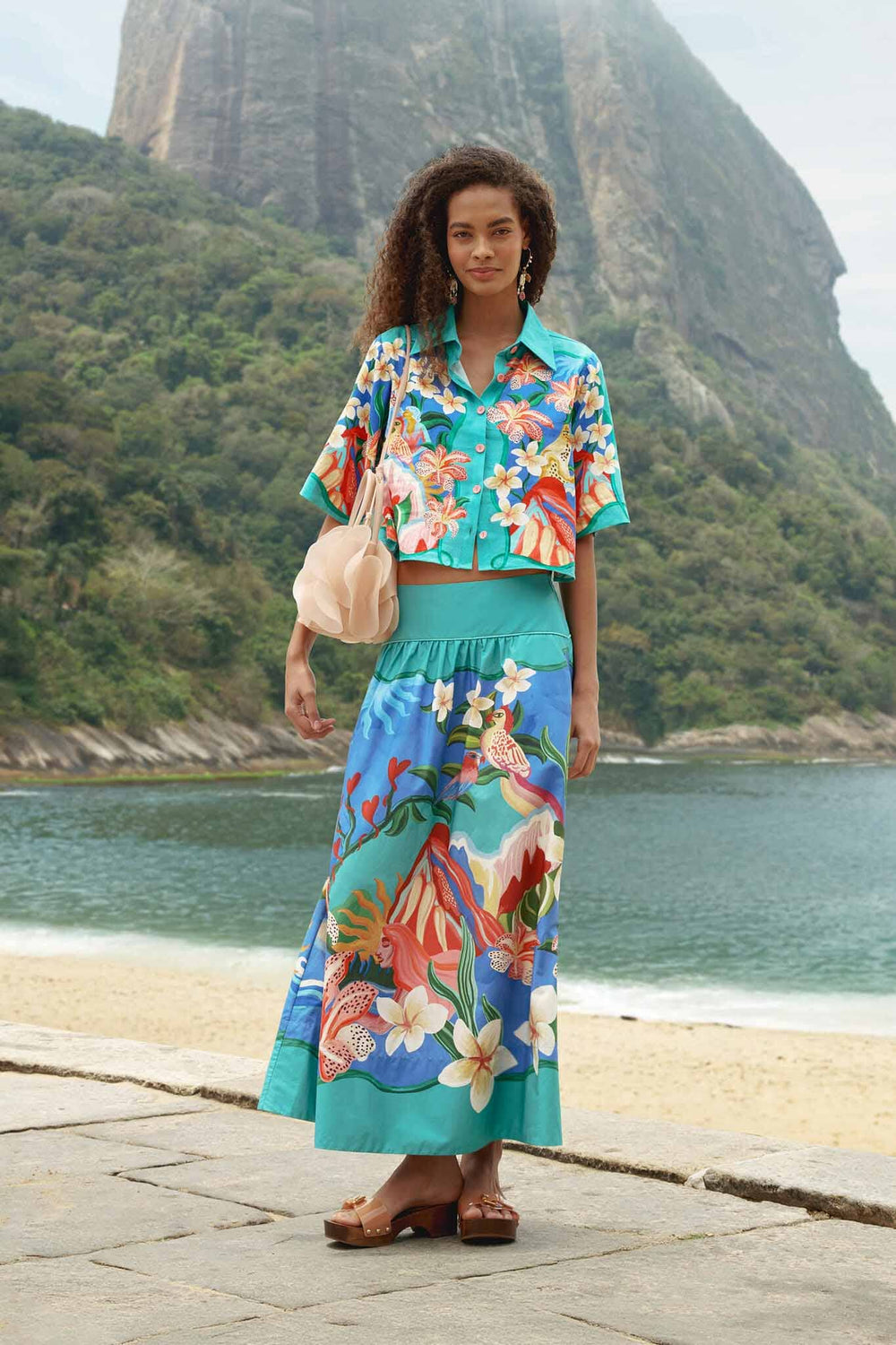 Multicolor Garden Of Life Pockets Midi Skirt - FARM Rio GARDEN OF LIFE MULTICOLOR