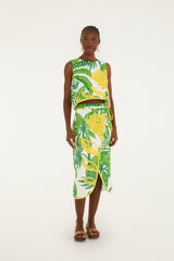 Off-White Amazon Graphic Midi Skirt - FARM Rio GRAPHIC AMAZON OFF-WHITE
