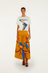 Brown Euroflax Premium Linen Maxi Skirt - FARM Rio BROWN