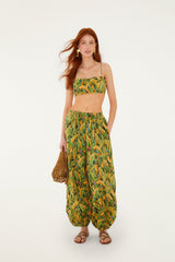 Forest Green Parrots Balloon Pants - FARM Rio PARROTS FOREST GREEN