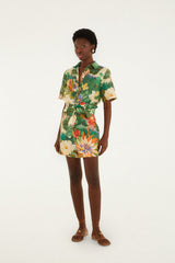 Multicolor Oriental Garden Lenzing Ecovero Euroflax Romper - FARM Rio ORIENTAL GARDEN MULTICOLOR