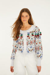 Stitched Garden Ainika Knit Cardigan - FARM Rio STITCHED GARDEN OFF-WHITE