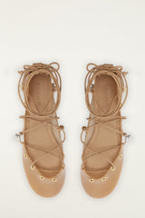 Sand Sea Lace Up Jelly Ballerina - FARM Rio TOFFEE