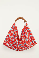Red Cherry Satin Medium Scarf Bag - FARM Rio CHERRY BLOSSOM