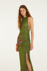 Dark Green Strelitzia Maxi Dress - FARM Rio STRILITZIA DARK GREEN
