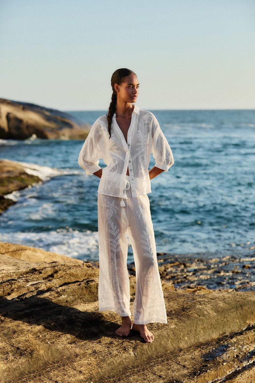 Off-White Nina Pants - FARM Rio NINA OFF-WHITE