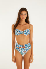 Off-White Flora Tile Underwire Bikini Top - FARM Rio FLORA TILE OFF-WHITE