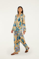 Sand Mystical Notched Lapel Lenzing Ecovero Viscose Blazer - FARM Rio MYSTICAL SAND