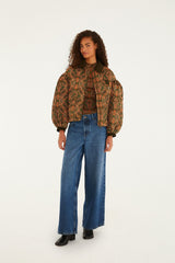 Luisa Quilted Jacket - FARM Rio ROYAL PINEAPLE GREEN