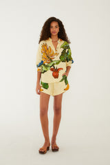 Yellow Banana Grapes Lenzing Ecovero Euroflax Shirt - FARM Rio BANANA GRAPES YELLOW