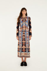 Multicolor Tapestry Fringes Knit Top - FARM Rio EMBROIDERY TAPESTRY BLUE