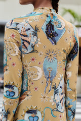 Sand Mystical Long Sleeve Maxi Dress - FARM Rio MYSTICAL SAND