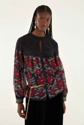 Black Valentina Long Sleeve Blouse - FARM Rio VALENTINA BLACK