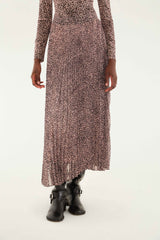 Pink Baby Leopard Pleated Maxi Skirt - FARM Rio BABY LEOPARD PINK