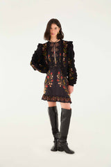 Black Berry Embroidery Knit Cardigan - FARM Rio BERRY EMBROIDERY BLACK