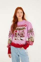 Pink From Sand To Snow Knit Sweater - FARM Rio MULTI