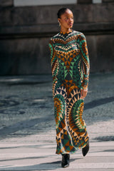 Multicolor Heart Deco Lenzing™ Ecovero™ Viscose Slip Maxi Dress - FARM Rio HEART DECO GREEN