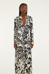 Off-White Cashews And Birds Lenzing Ecovero Viscose Maxi Dress - FARM Rio CASHEWS AND BIRDS WINTER WHITE