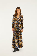 Black Snake Garden Lenzing® Ecovero® Viscose Maxi Dress - FARM Rio SNAKE GARDEN BLACK