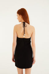 Black And White Flower Sleeveless Mini Dress - FARM Rio BLACK