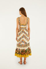 Sand Hilo Stripes Lenzing Ecovero Euroflax Midi Dress - FARM Rio HILO STRIPES SAND