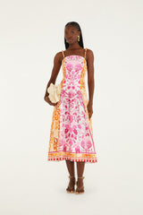 Off-White Santorini Euroflax Premium Linen Midi Dress - FARM Rio SANTORINI OFF-WHITE
