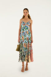 Light Blue Floral Delhi Sleeveless Maxi Dress - FARM Rio FLORAL DELHI LIGHT BLUE