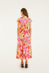 Multicolor Artsy Flora Belted Maxi Dress - FARM Rio ARTSY FLORA OFF-WHITE