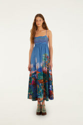 Multicolor Dream Landscape Organic Cotton Sleeveless Maxi Dress - FARM Rio DREAM LANDSCAPE MULTICOLOR