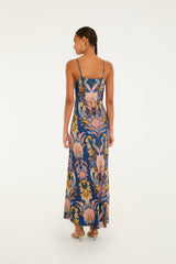 Sea Garden Maxi Dress - FARM Rio SEA GARDEN NAVY BLUE