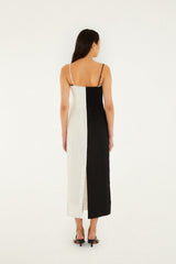 Black And White Embroidered Toucan Euroflax Premium Linen Sleeveless Maxi Dress - FARM Rio BLACK AND WHITE