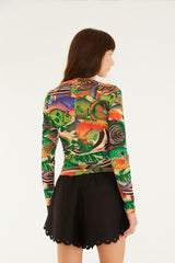 Multicolor Fish Sea Tule Blouse - FARM Rio FISH SEA MULTICOLOR