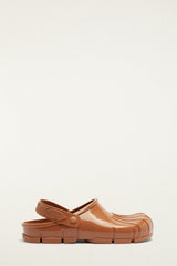 Brown Monstera Slingback Rain Clog - FARM Rio CUOIO