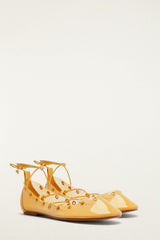 Yellow Sea Lace Up Jelly Ballerina - FARM Rio MERENGUE