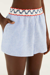Shorts With Embroidery Detail - FARM Rio PEIXE COPA